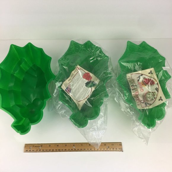 3 Vtg 1987 Jello Holiday Mold Holly Christmas Winter Plastic 2 Sealed 1 Opened - Picture 5 of 11